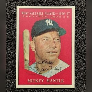 Mickey Mantle 1957 Vintage Autograph Baseball Card